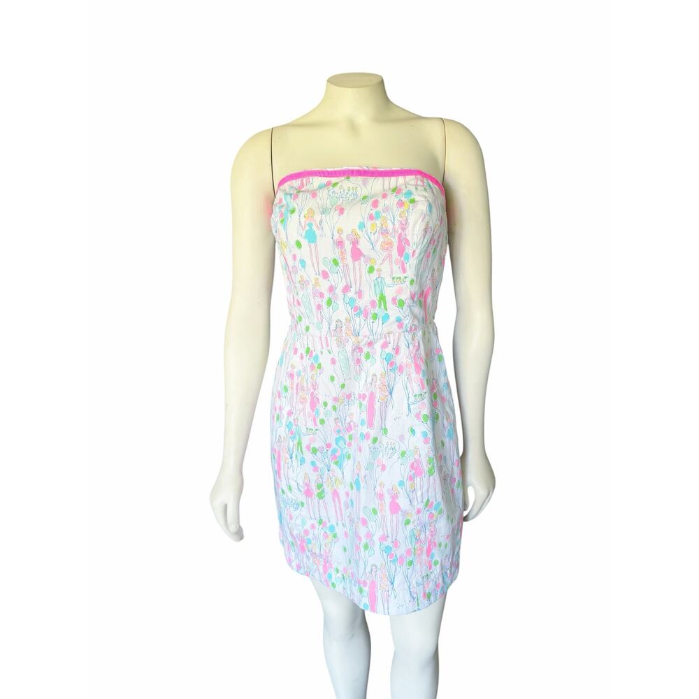 Lilly Pulitzer Pop Lowe Girls Balloons Strapless Dress Size 4 - Picture 2 of 14